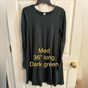 Old Navy Dark Green Long Sleeve Dress